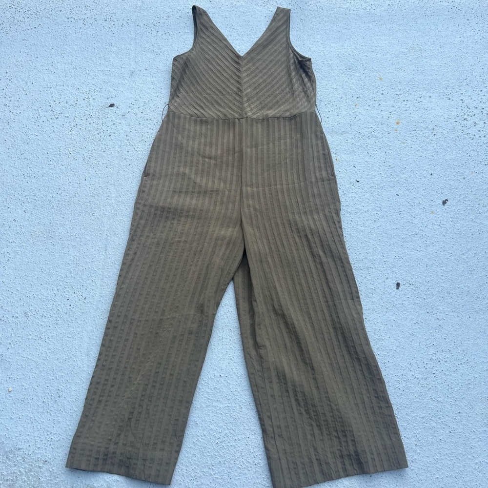 EVERLANE - The City Stripe Draped Jumpsuit Size 8